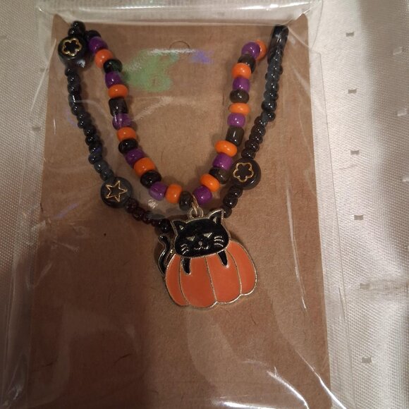 Halloween Fall Seed Bead Stretch Bracelet Set of 2 Adorable!! NEW! LQQK!!! - Picture 1 of 1